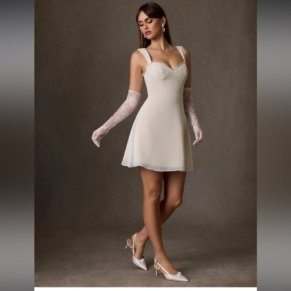 Azazie Scarlette White Diamond Dress - Picture 4 of 14